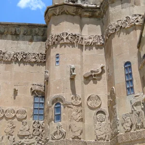 Bas Reliefs on Facade of Akdamar Church Lake Van - Turkey