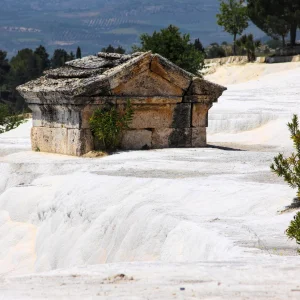 The Rock Sarcophagus and Tombs in Necropolis of Hierapolis  - Pamukkale