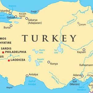 Seven Churches Revelation map Turkey 