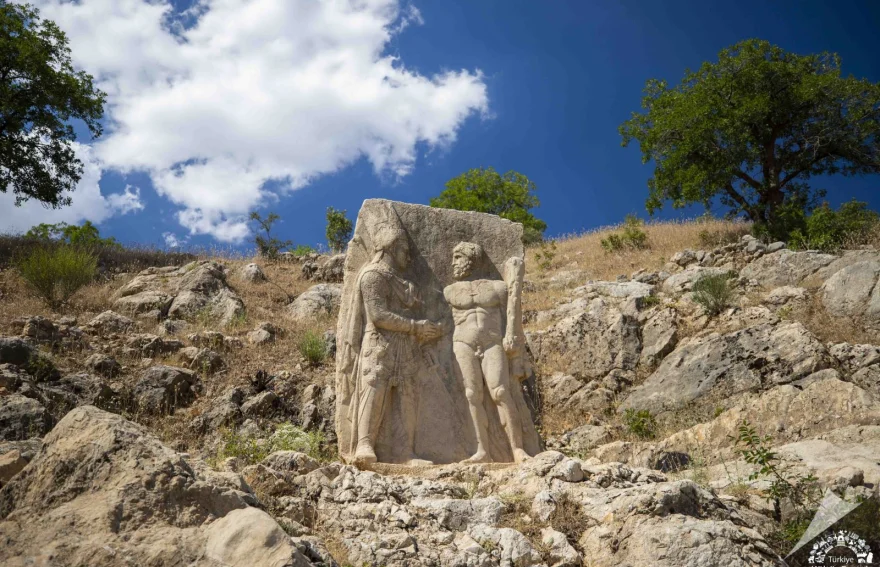 Arsameia Ruins King Antiochos-Herakles handshake stele - Kahta, Adıyaman