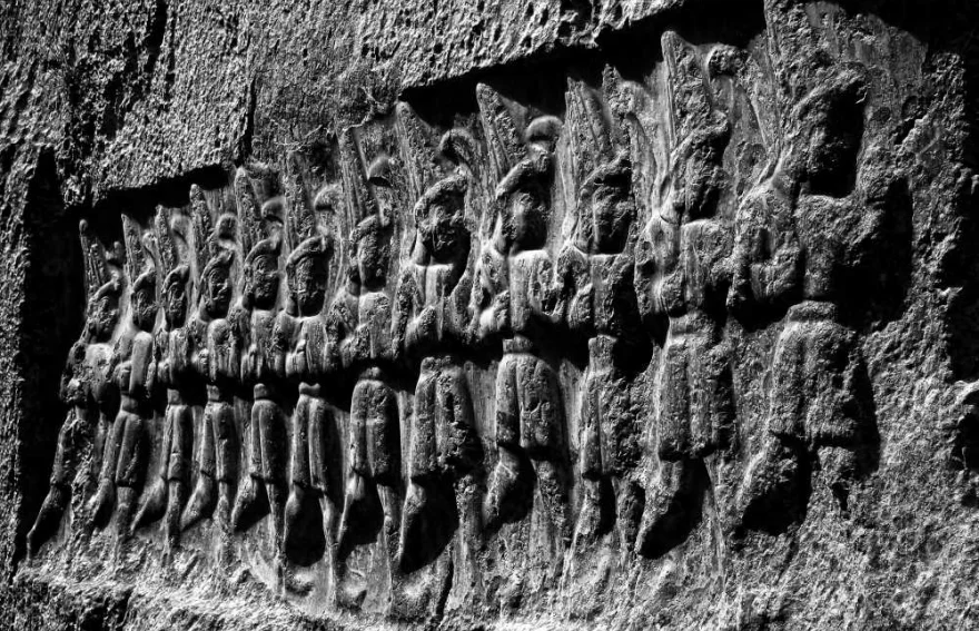 Twelve Gods of Hell Walking figures in Yazılıkaya - Hattusa