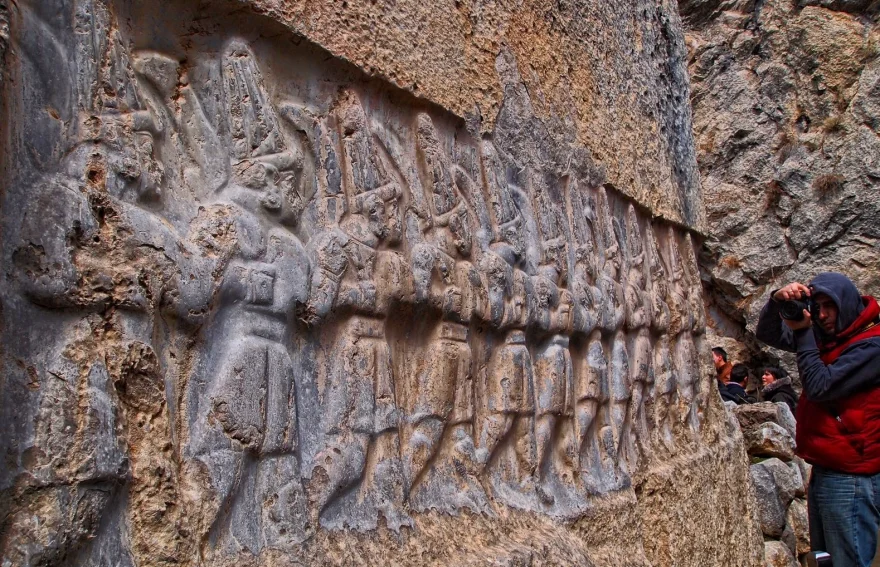 Twelve Gods of Hell Walking Figures in Yazılıkaya - Hattusha 