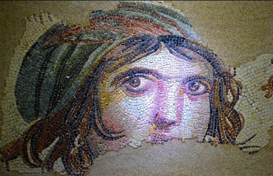 Gypsy Girl Mosaic in Zeugma Mosaic Museum - Turkey